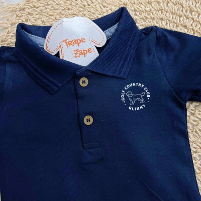 Conj. Camiseta Gola Polo Golf Country Club e Bermuda - Marinho e Azul Jeans